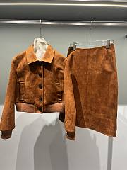 Miu Miu Suede Set Coat And Skirt - 1