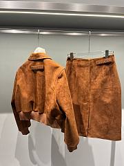 Miu Miu Suede Set Coat And Skirt - 5
