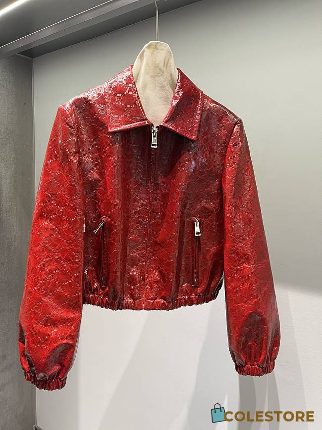 Gucci Leather Jacket Red - 1