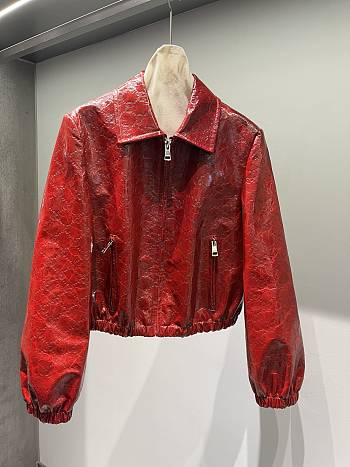 Gucci Leather Jacket Red