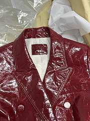Gucci Leather Blazer Coat Red - 5
