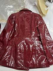 Gucci Leather Blazer Coat Red - 3