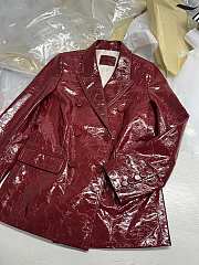 Gucci Leather Blazer Coat Red - 4