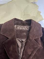 Prada Suede Coat Brown - 5