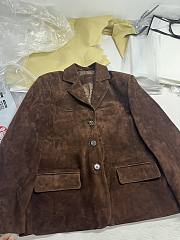 Prada Suede Coat Brown - 3