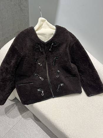 Toteme Teddy Shearling Jacket Brown