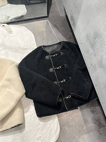 Toteme Teddy Shearling Jacket Black 