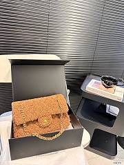 Chanel Classic Flap Bag Fur Brown 26 x 17 cm - 1