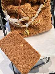 Chanel Tote Bag Fur Brown 30 x 32 cm  - 3