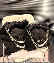 Chanel Tote Bag Fur Black 30 x 32 cm  - 1