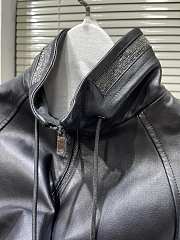 Black Leather Coat  - 6