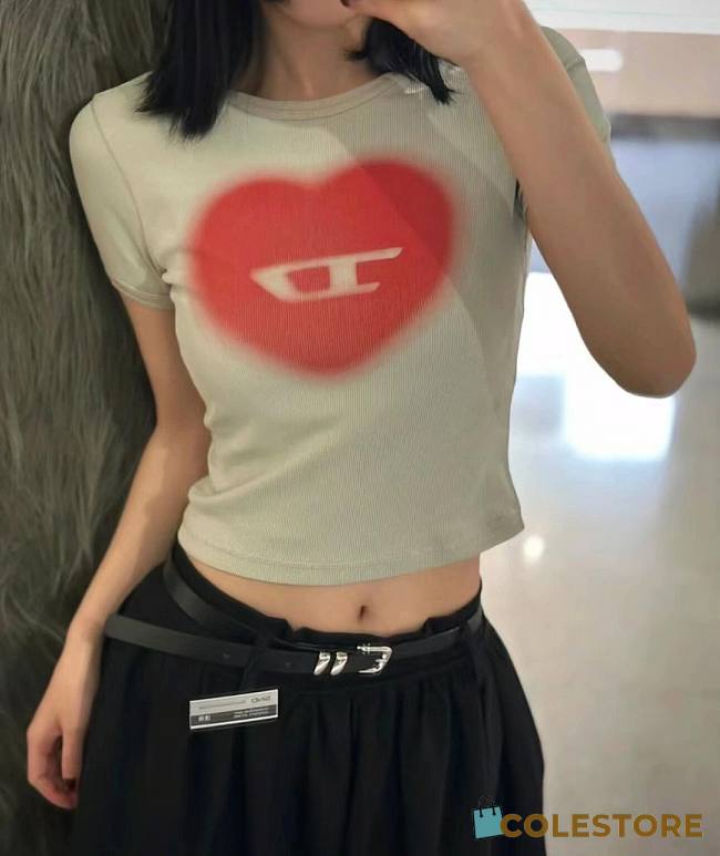 Diesel Heart Shirt In Green - 1