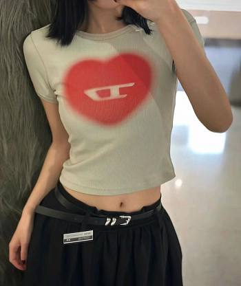 Diesel Heart Shirt In Green