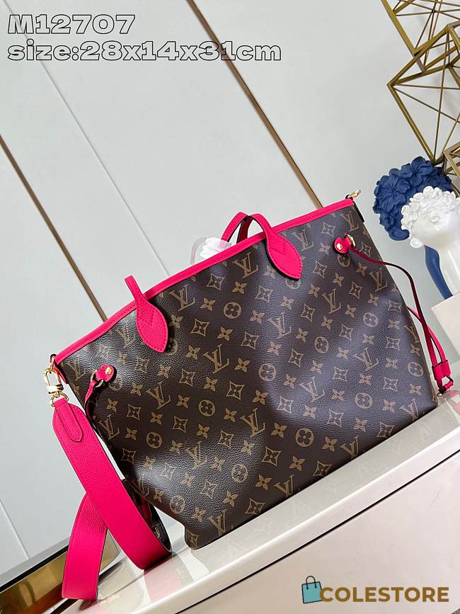 Louis Vuitton Neverfull Bandoulière Inside Out Pink 28 x 14 x 31 cm - 1
