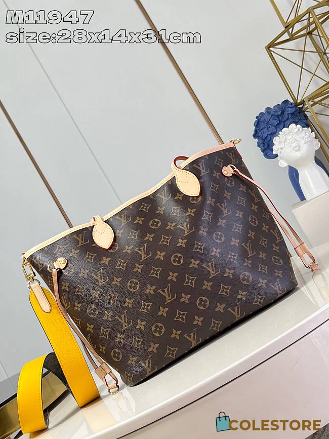 Louis Vuitton Neverfull Bandoulière Inside Out Yellow And Biege 28 x 14 x 31 cm - 1
