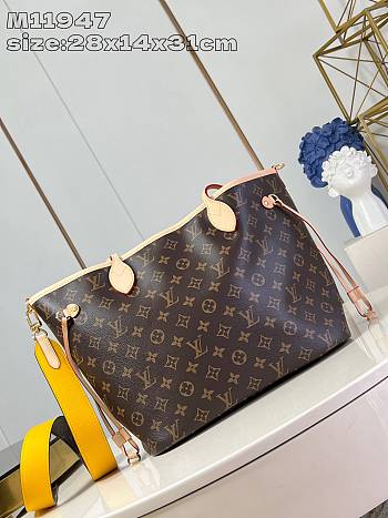 Louis Vuitton Neverfull Bandoulière Inside Out Yellow And Biege 28 x 14 x 31 cm