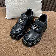 Prada Women Soft Padded Nappa Leather Loafers-Black - 1