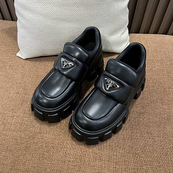 Prada Women Soft Padded Nappa Leather Loafers-Black