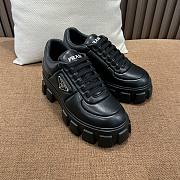 Prada Women Soft Padded Nappa Leather Sneakers -Black - 1
