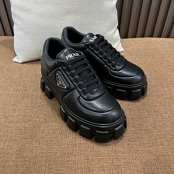 Prada Women Soft Padded Nappa Leather Sneakers -Black
