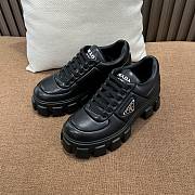 Prada Women Soft Padded Nappa Leather Sneakers -Black - 4