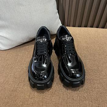 Prada Women Soft Padded Nappa Shiny Leather Loafers-Black