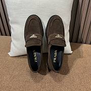 Prada Triangle Suede Loafers Chocolate - 6
