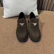 Prada Triangle Suede Loafers Chocolate - 2