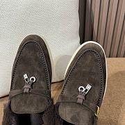 Loro Piana Suede Fur Charm Loafers Chocolate - 5