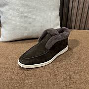 Loro Piana Suede Fur Loafers Chocolate 1 - 6