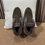 Loro Piana Suede Fur Loafers Chocolate 1 - 2