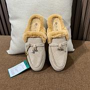 Loro Pina Mules Suede Fur Beige - 1