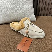 Loro Pina Mules Suede Fur Beige - 5