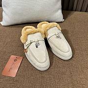 Loro Pina Mules Suede Fur Beige - 3