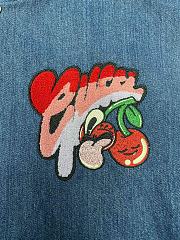 Gucci cherry patch bomber jacket Blue - 2