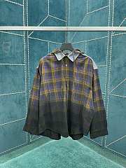 Acne Studios Gradient Plaid Shirt with Hood - 1