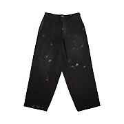 Balenciaga Oversized Distressed Denim Pants Black - 1