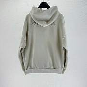 Balenciaga Destroyed Logo Print Hoodie Grey - 6