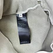 Balenciaga Destroyed Logo Print Hoodie Grey - 5