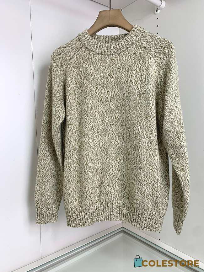 Balenciaga speckled knit sweater green - 1