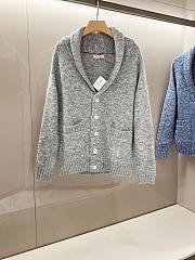 Balenciaga gray shawl collar cardigan  - 1