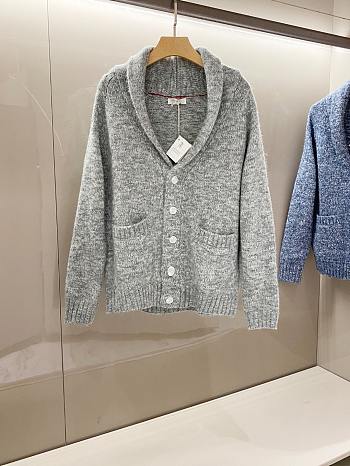 Balenciaga gray shawl collar cardigan 
