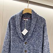 Balenciaga blue shawl collar cardigan - 2