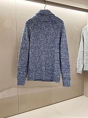 Balenciaga blue shawl collar cardigan - 4