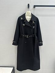 Dior 24ss Dragonfly Embroidered Trench Coat Black - 1