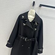 Dior 24ss Dragonfly Embroidered Trench Coat Black - 6
