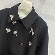 Dior 24ss Dragonfly Embroidered Trench Coat Black - 4