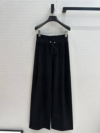 Miu Miu Wool Wide-Leg Pants Black