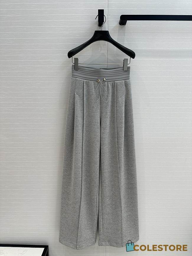 Miu Miu Wool Wide-Leg Pants Grey - 1