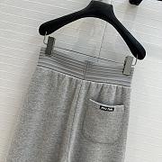 Miu Miu Wool Wide-Leg Pants Grey - 5